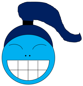 creepy smile blue